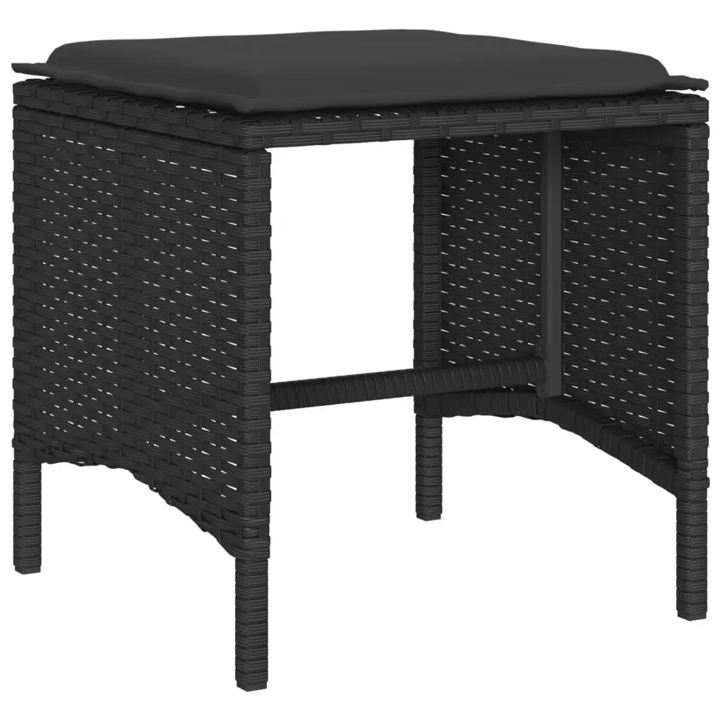 4 Piece Garden Sofa Set Outdoor Patio Furniture Black Poly Rattan