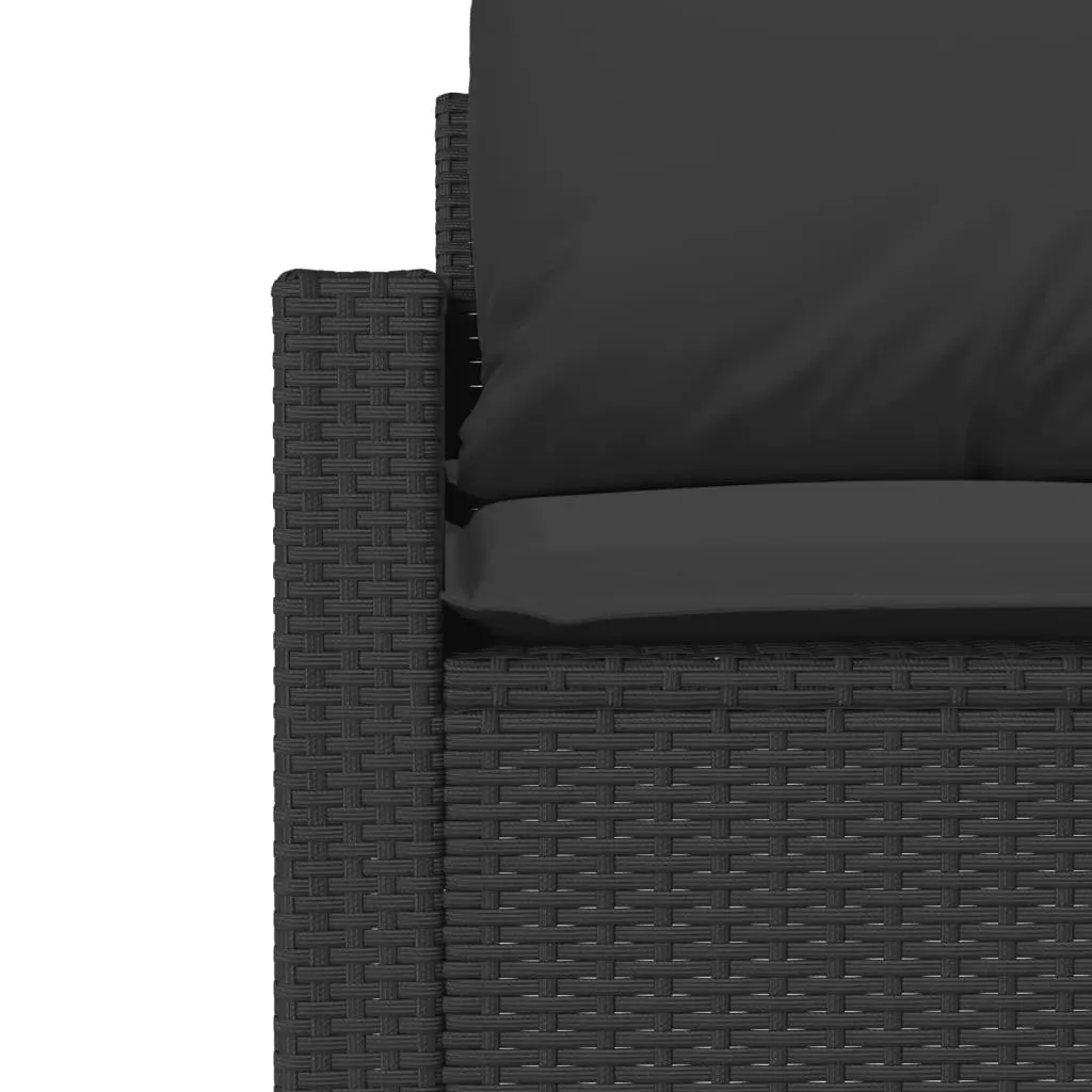 4 Piece Garden Sofa Set Outdoor Patio Furniture Black Poly Rattan