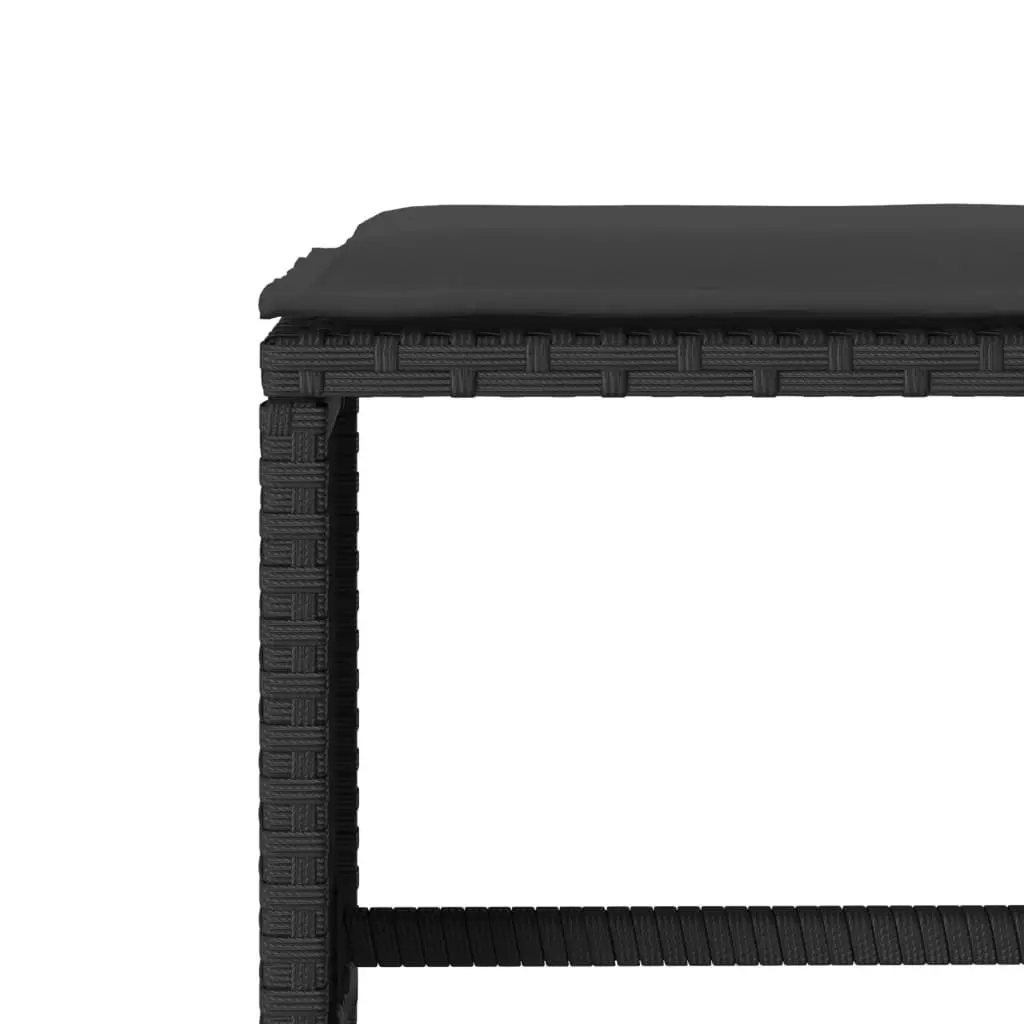 4 Piece Garden Sofa Set Outdoor Patio Furniture Black Poly Rattan