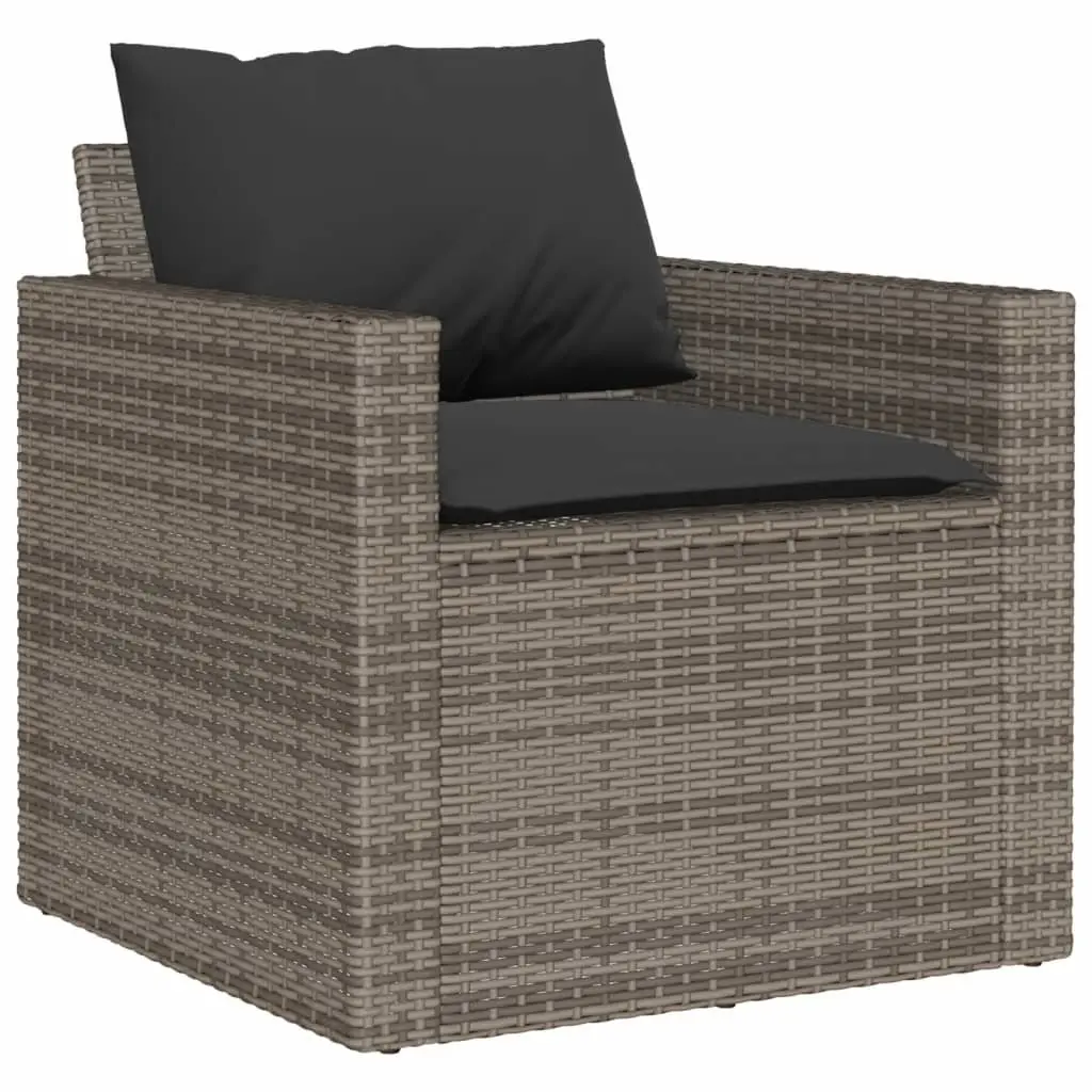 4 Piece Garden Sofa Set with Cushions Grey Outdoor Furniture Patio Seating