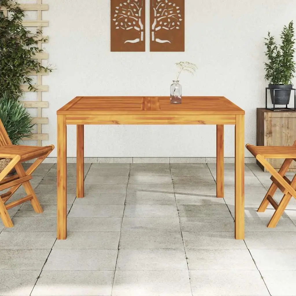 Garden Dining Table Outdoor Use 110x110x75cm Brown Acacia Wood Square Furniture