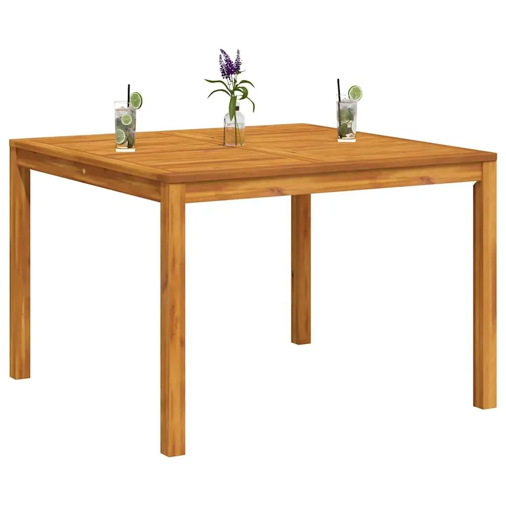Garden Dining Table Outdoor Use 110x110x75cm Brown Acacia Wood Square Furniture