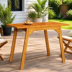 Reliable Outdoor Dining Table Made of Solid Acacia 110x56x75cm