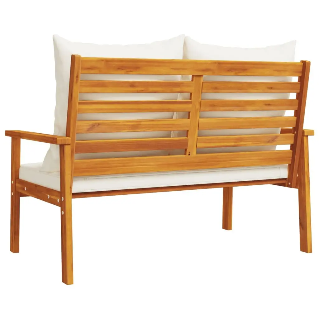 Garden Sofa Bench Outdoor Seating 120cm Brown with Cushion Backrest Armrests