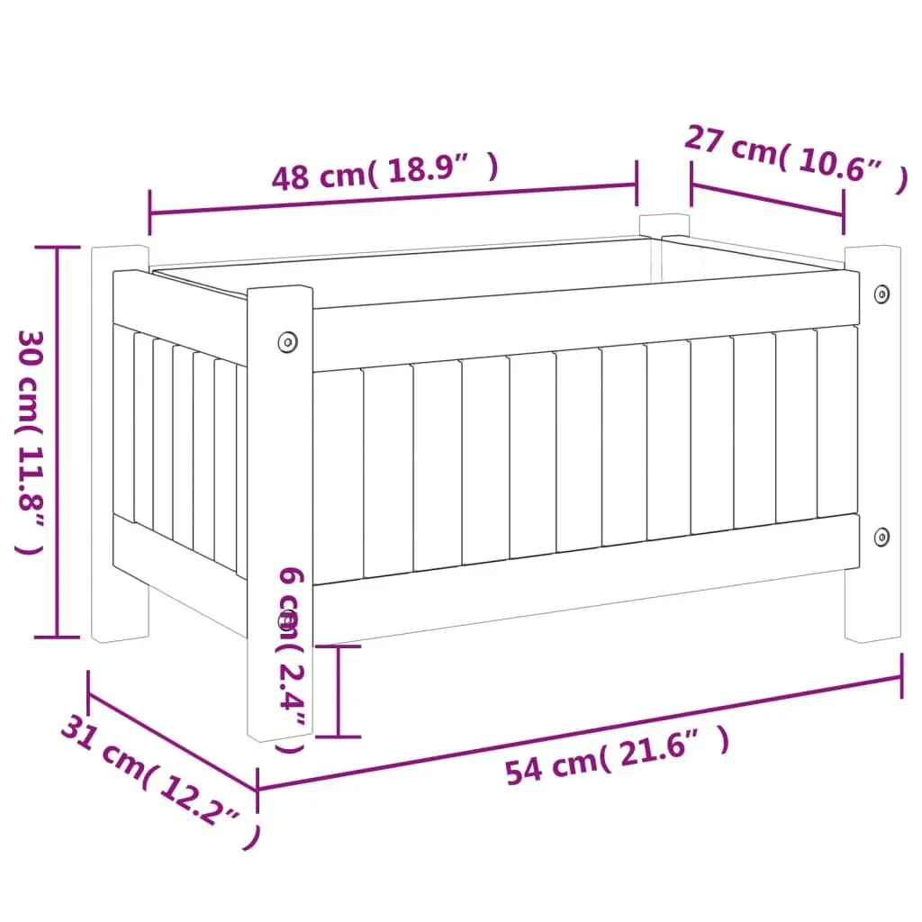 Wooden Garden Planter Box Container Raised Bed Outdoor Patio Balcony Decor Brown