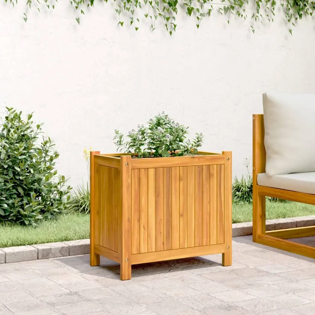 Wooden Garden Planter Box Outdoor Patio Deck Balcony 54x31x50cm Brown