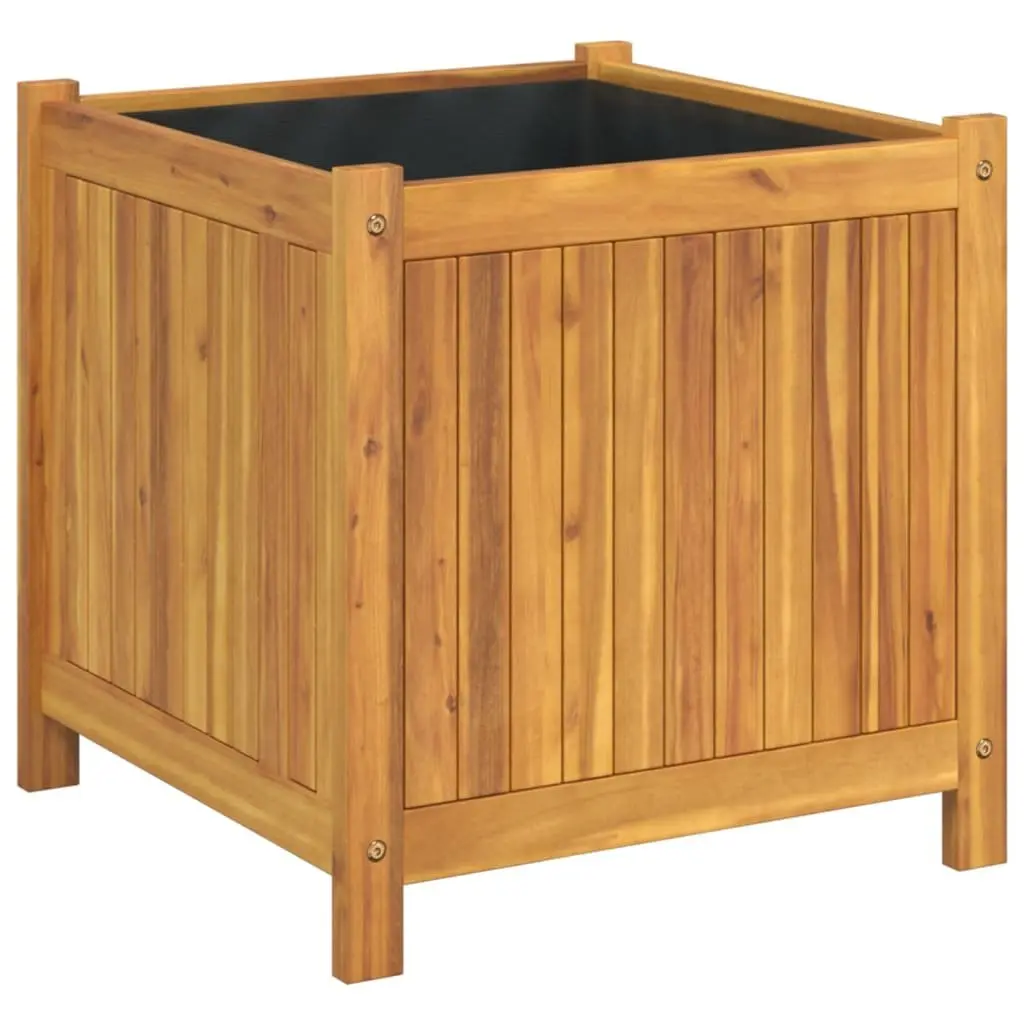 Garden Planter Box Solid Wood Acacia 50x50x50 cm Brown