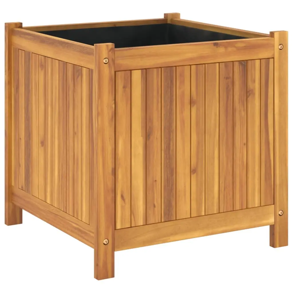 Garden Planter Box Solid Wood Acacia 50x50x50 cm Brown