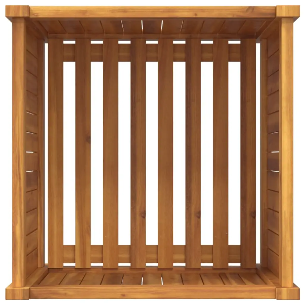 Garden Planter Box Solid Wood Acacia 50x50x50 cm Brown