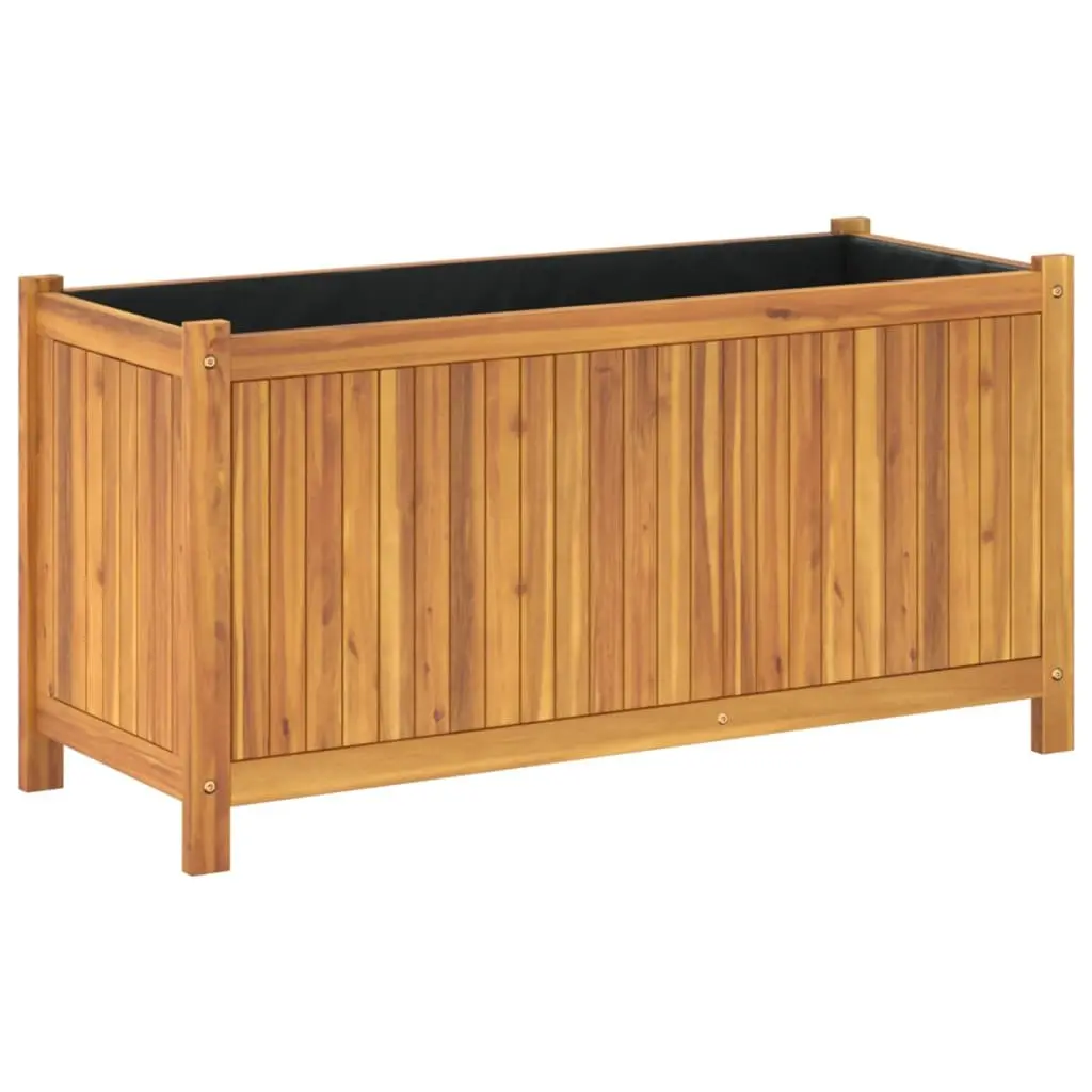 Wooden Garden Planter Box Outdoor Raised Bed for Flowers and Plants 99.5 x 38 x 50 cm Brown