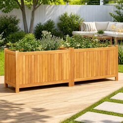 Reliable Acacia Wood Planter Box for Outdoor Spaces
