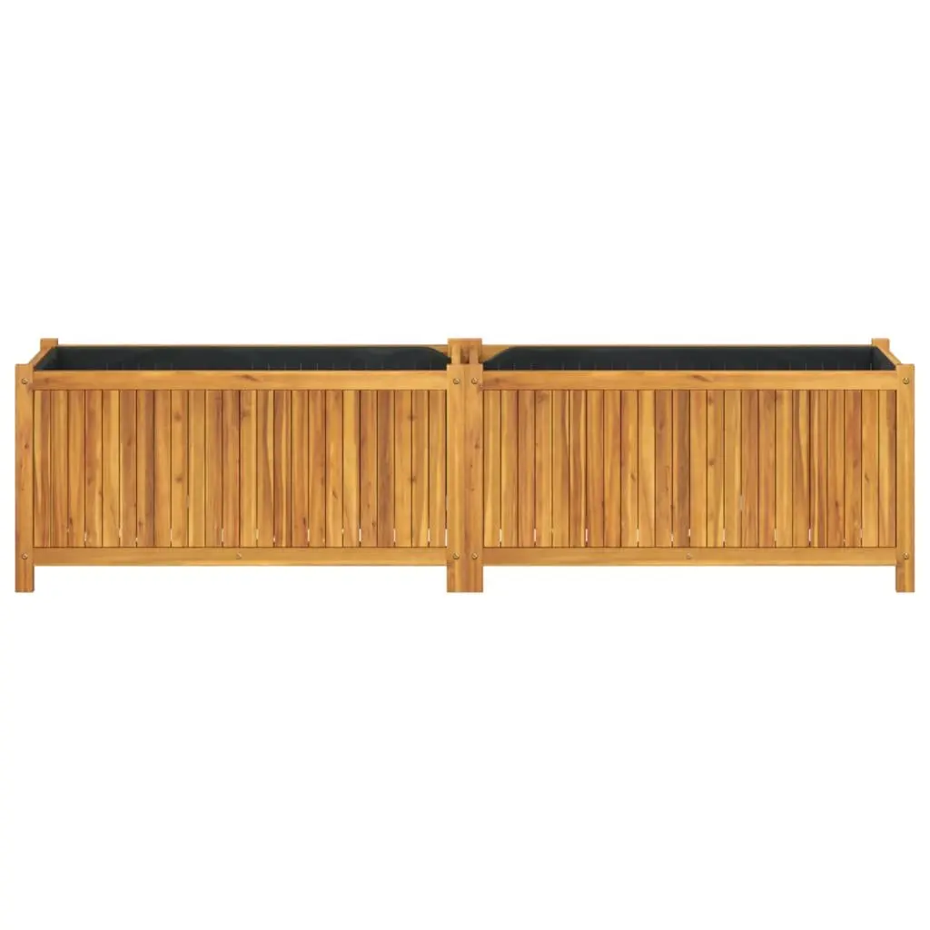 Garden Planter Box Solid Wood Acacia Brown 199x38.5x50 cm