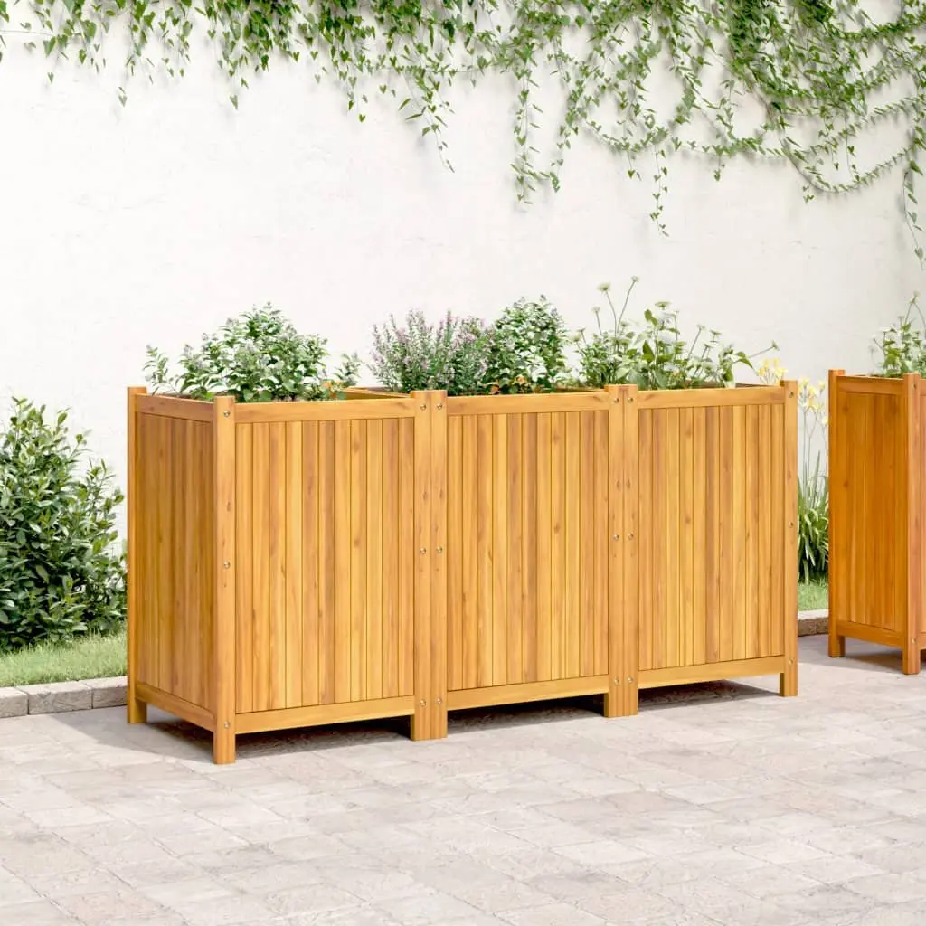 Wooden Garden Planter Box Raised Bed 150x50x75 cm Acacia Wood Brown
