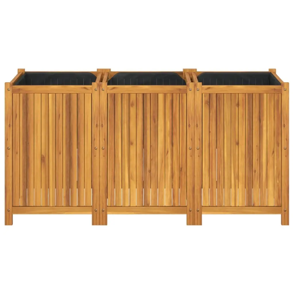 Wooden Garden Planter Box Raised Bed 150x50x75 cm Acacia Wood Brown