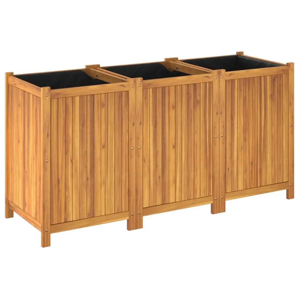 Wooden Garden Planter Box Raised Bed 150x50x75 cm Acacia Wood Brown
