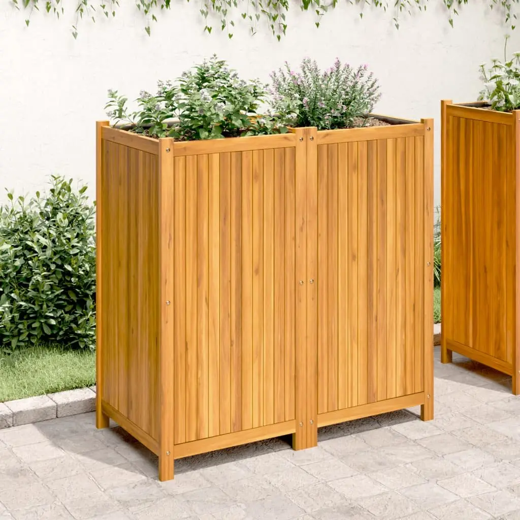 Wooden Garden Planter Box Raised Bed Outdoor Patio Balcony Decor 100L x 50W x 100H cm Brown
