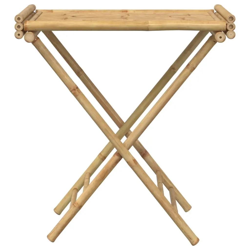 Folding Tray Table Brown Bamboo Portable Indoor Outdoor Furniture 70.5 x 42.5 x 80 cm