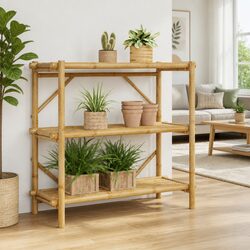 3-Tier Bamboo Storage Shelf 100x40x90 cm in Brown