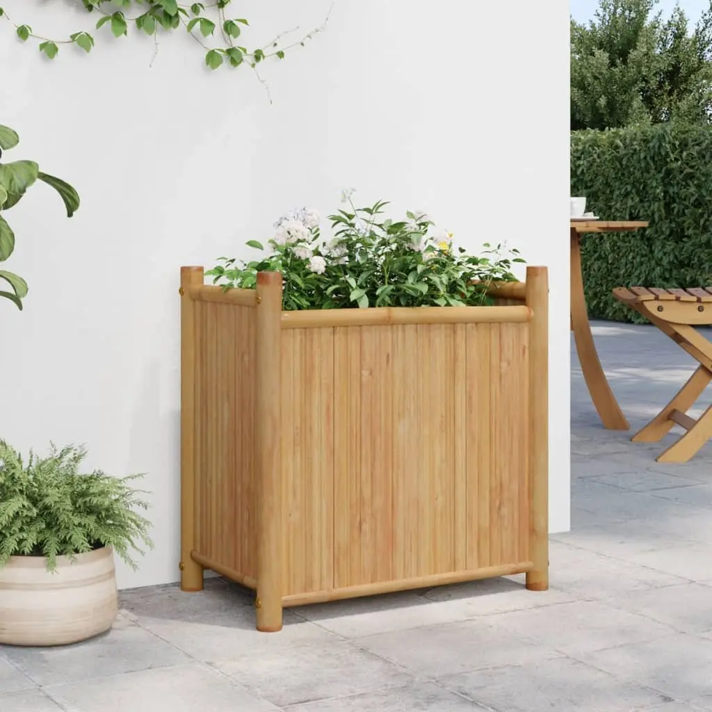 Bamboo Planter Box Garden Raised Bed 50x30x50 cm Brown