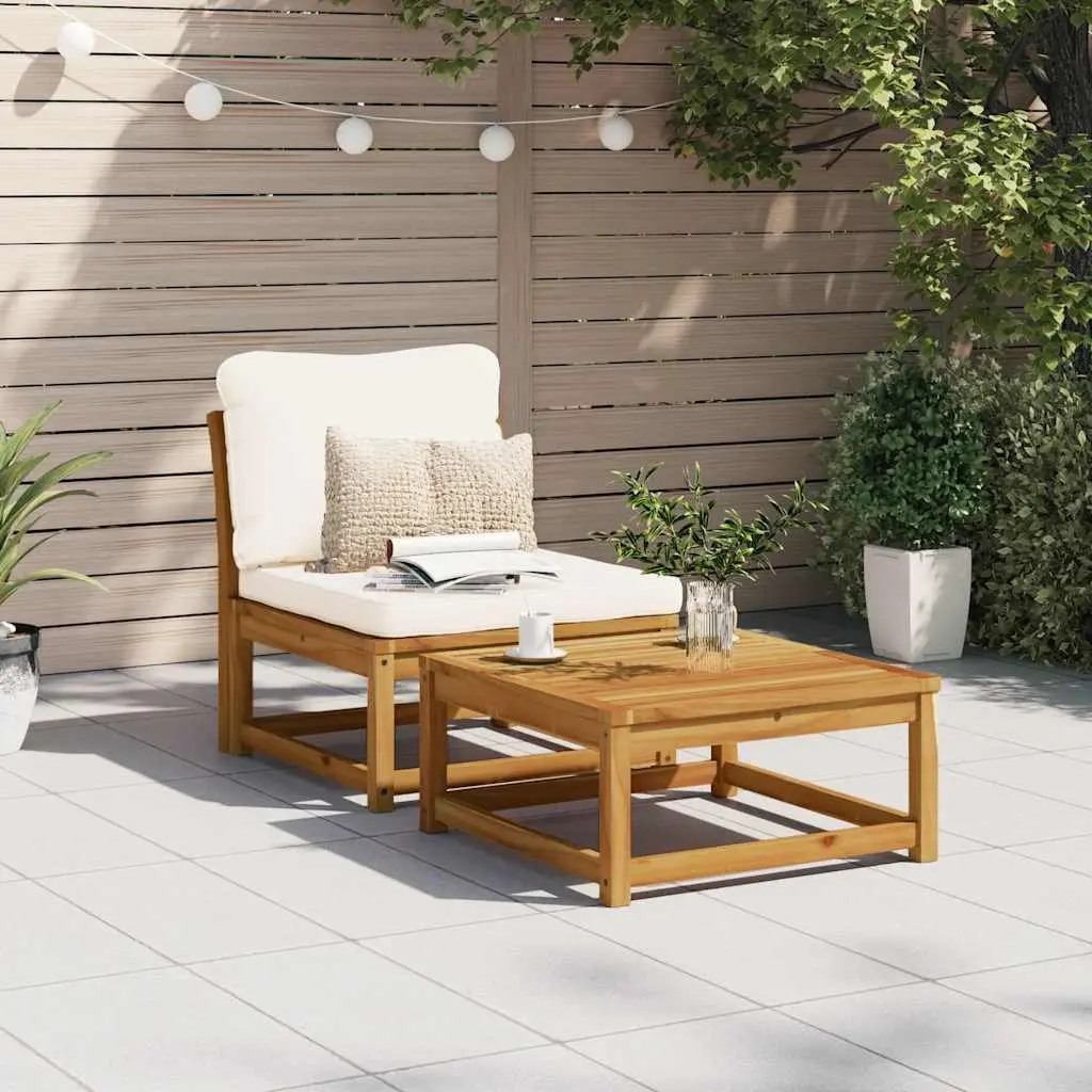 Outdoor Sectional Sofa Unit Garden Furniture Solid Wood Brown Cushions Modular