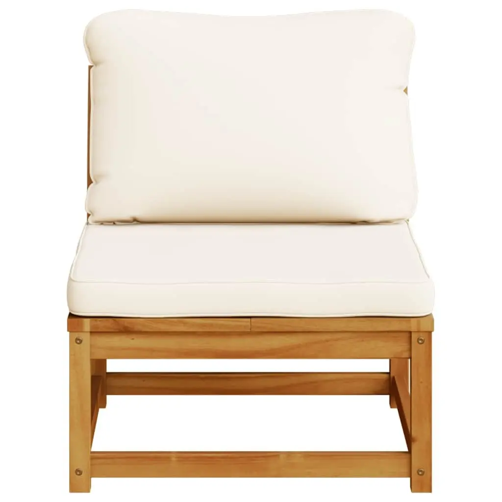 Outdoor Sectional Sofa Unit Garden Furniture Solid Wood Brown Cushions Modular