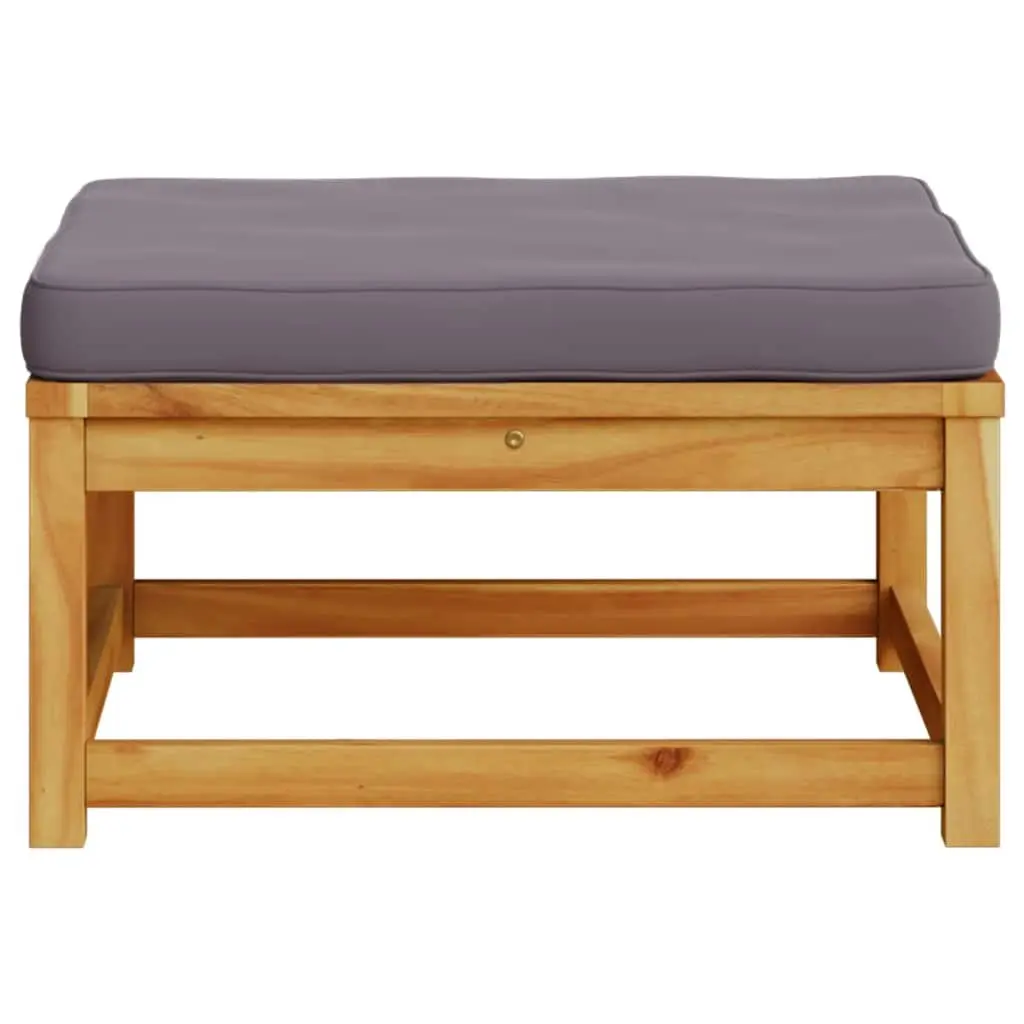 Garden Footstool Ottoman Outdoor Seating Acacia Wood Brown