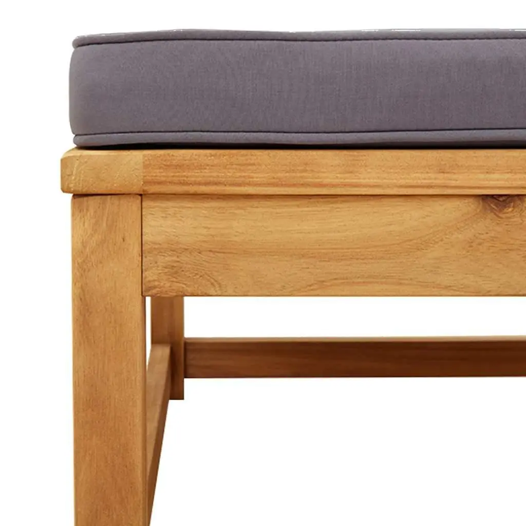 Garden Footstool Ottoman Outdoor Seating Acacia Wood Brown