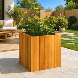Reliable Solid Acacia Wood Planter Box 25x25x25 cm