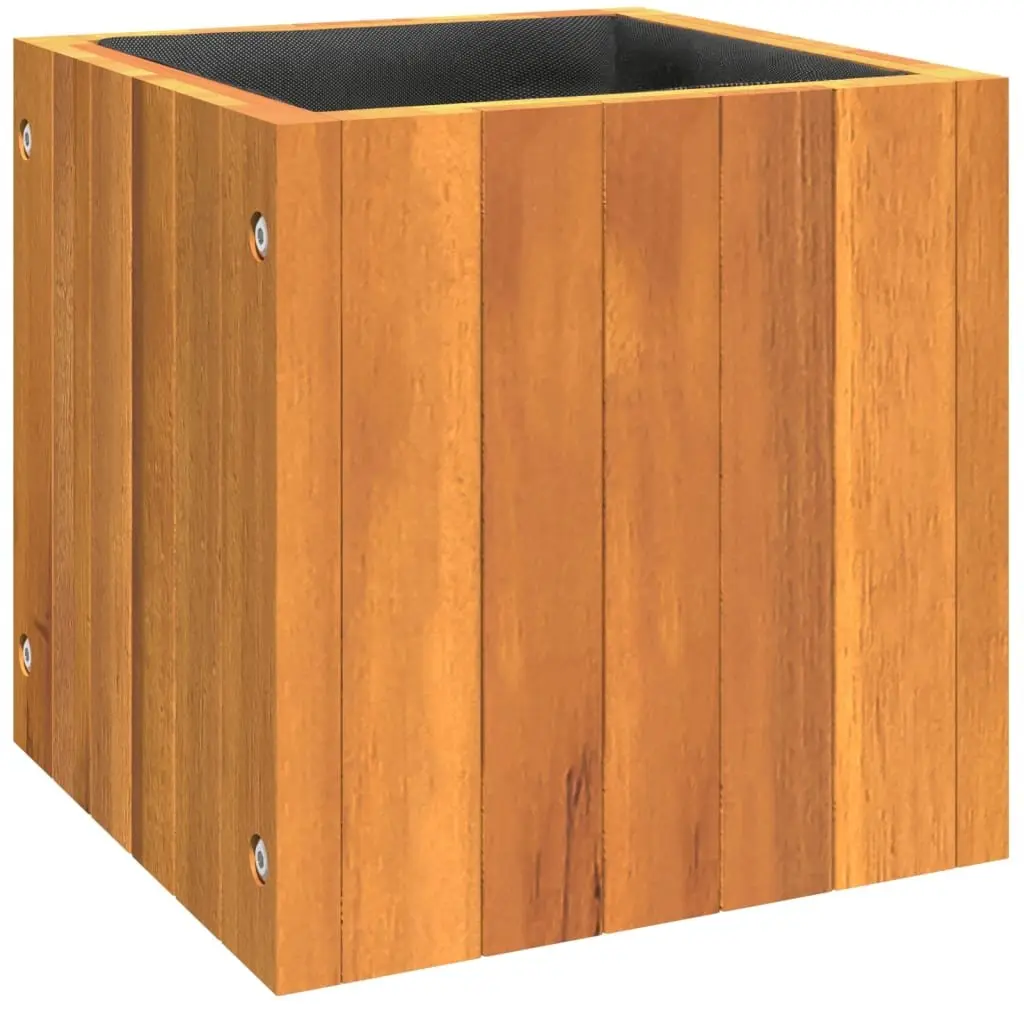 Garden Planter Box Solid Acacia Wood 25x25x25 cm Brown