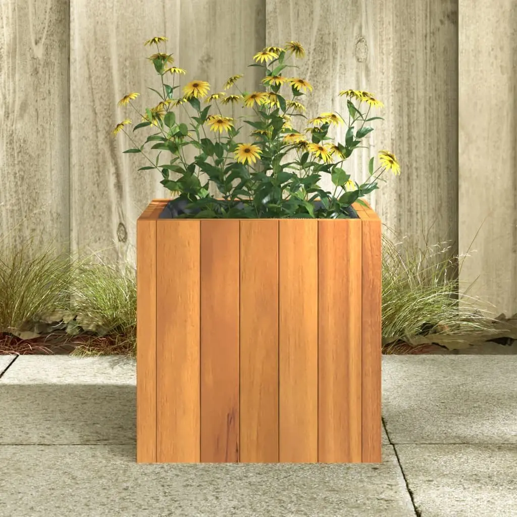 Garden Planter Box Solid Acacia Wood 25x25x25 cm Brown