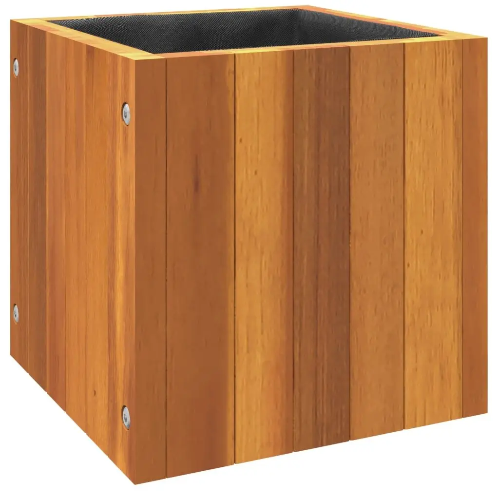 Garden Planter Box Solid Acacia Wood 25x25x25 cm Brown