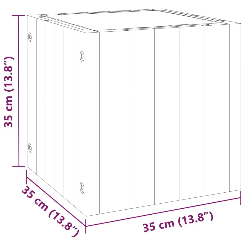 Garden Planter Box Indoor Outdoor Decor 35x35x35 cm Solid Wood Brown