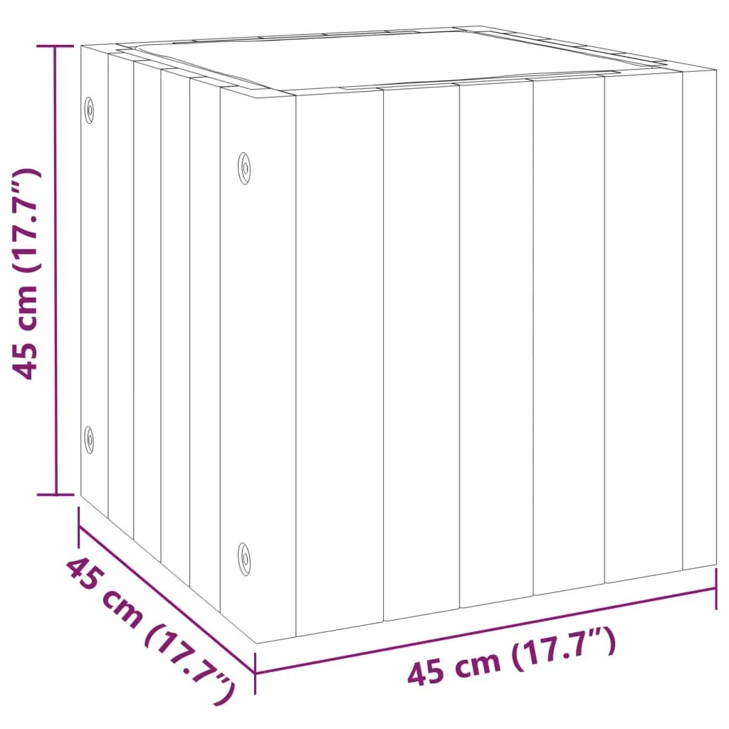 Garden Planter Box Flower Plant Container 45x45x45cm Solid Wood Brown