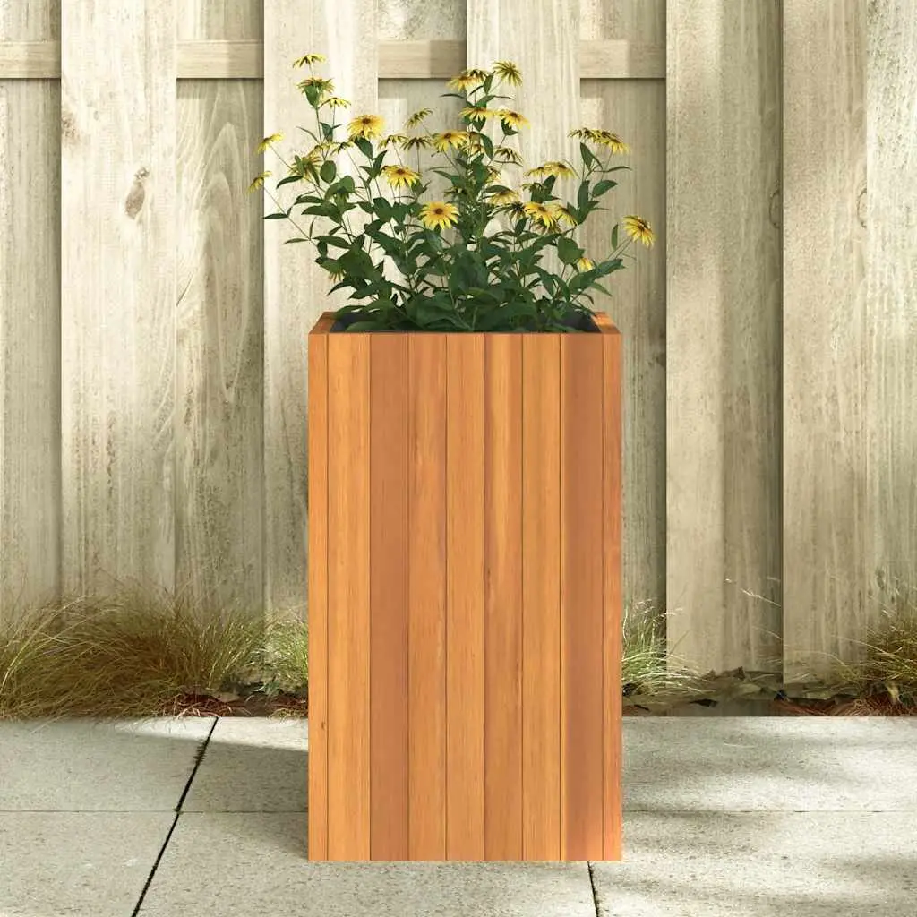 Wooden Garden Planter Box Flower Pot 35x35x60 cm Brown