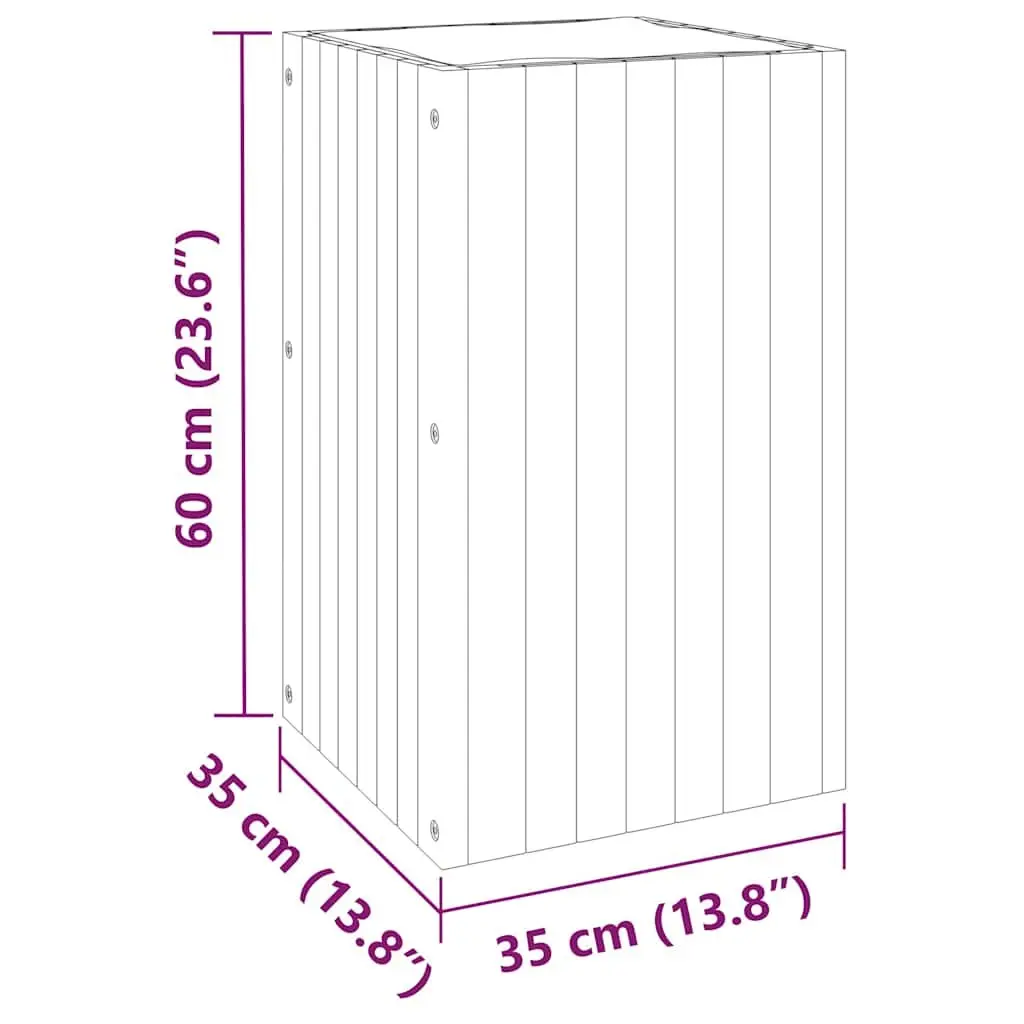 Wooden Garden Planter Box Flower Pot 35x35x60 cm Brown
