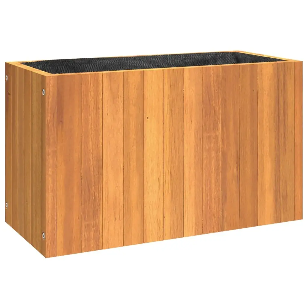 Garden Planter Box Solid Acacia Wood Outdoor Container 59 x 27.5 x 35 cm Brown