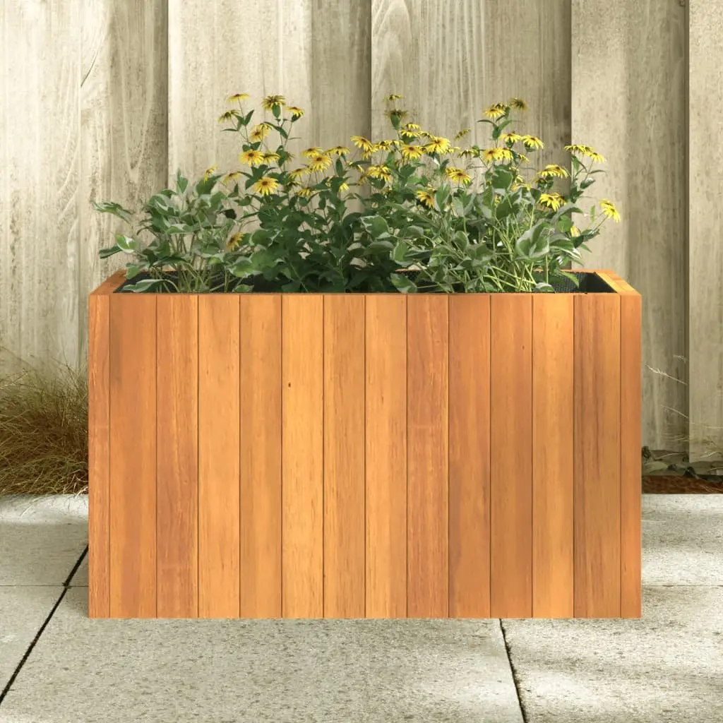 Garden Planter Box Solid Acacia Wood Outdoor Container 59 x 27.5 x 35 cm Brown