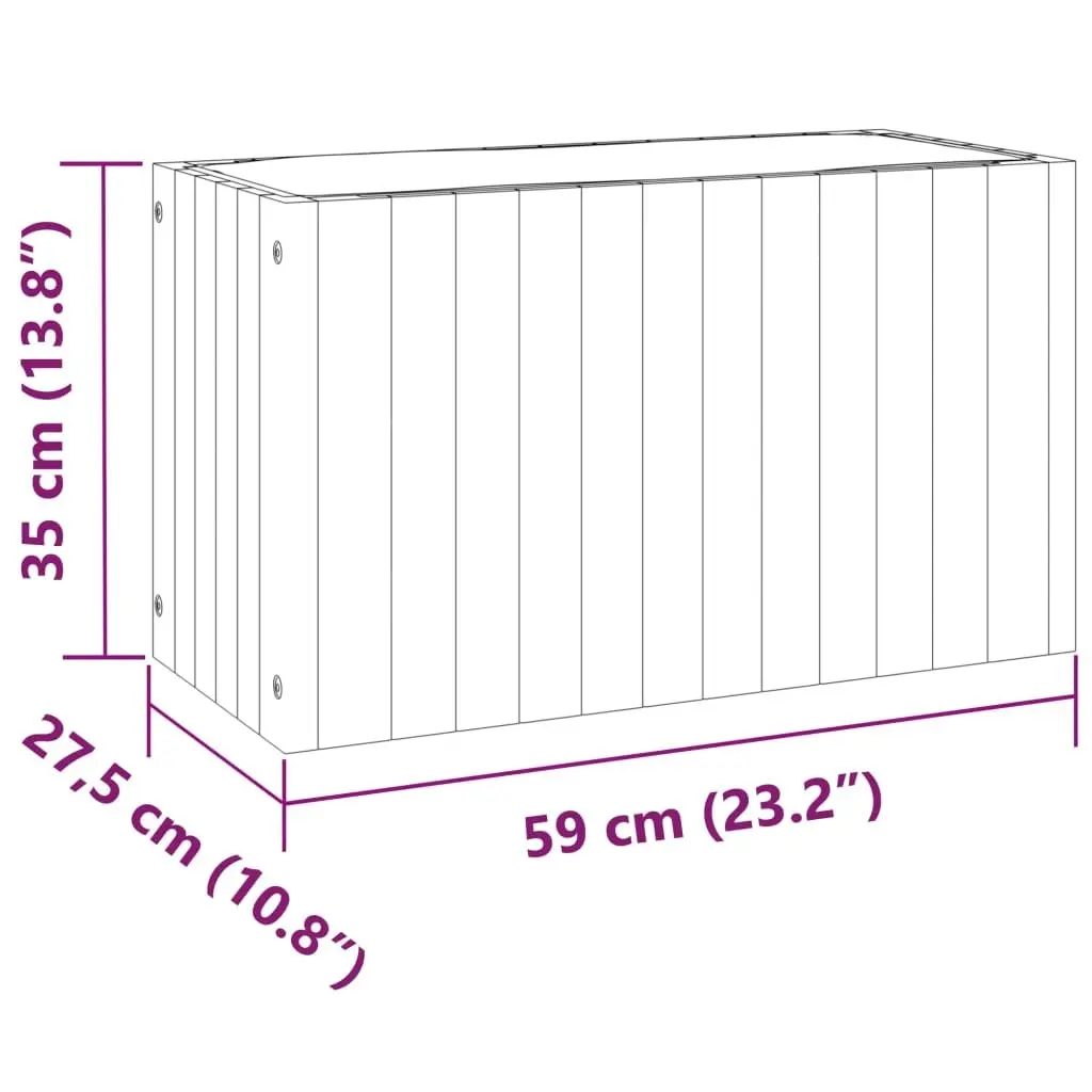 Garden Planter Box Solid Acacia Wood Outdoor Container 59 x 27.5 x 35 cm Brown