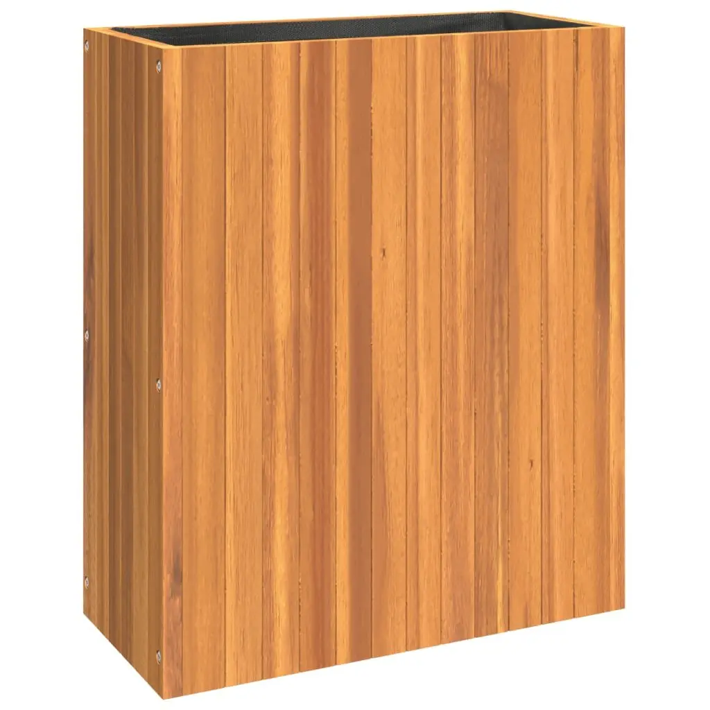 Garden Planter Box Solid Wood Acacia Brown 59 x 27.5 x 70 cm Indoor Outdoor Flower Pot