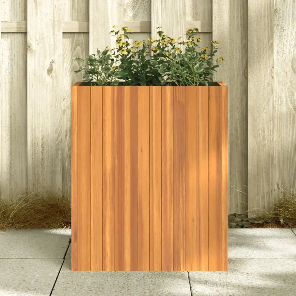 Garden Planter Box Solid Wood Acacia Brown 59 x 27.5 x 70 cm Indoor Outdoor Flower Pot