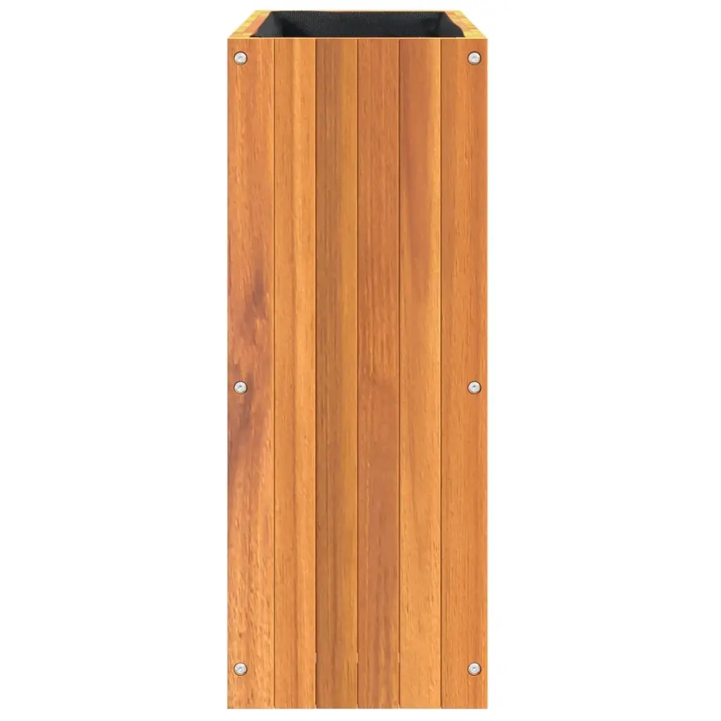 Garden Planter Box Solid Wood Acacia Brown 59 x 27.5 x 70 cm Indoor Outdoor Flower Pot