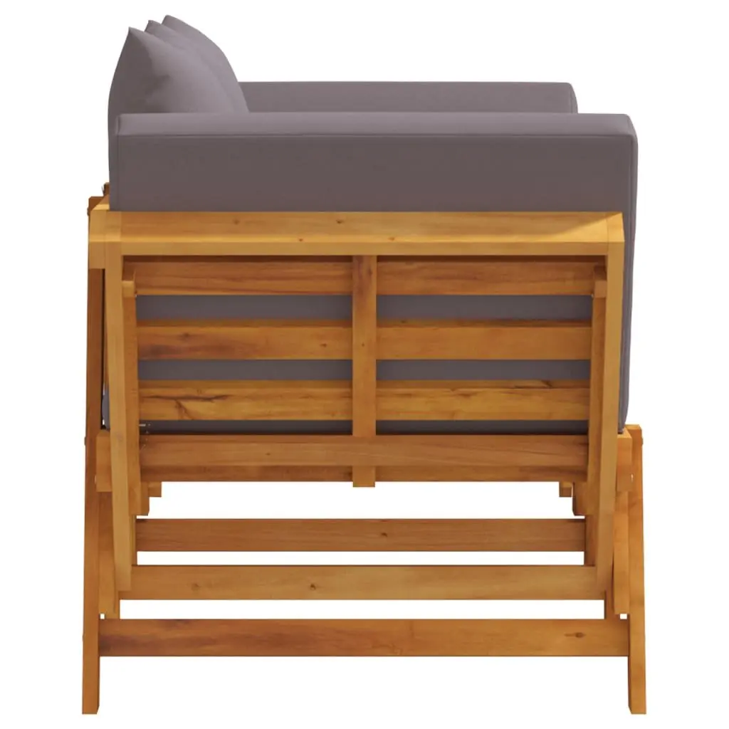 Garden Bench with Cushions 2-in-1 Convertible Day Bed Acacia Wood Outdoor Seat