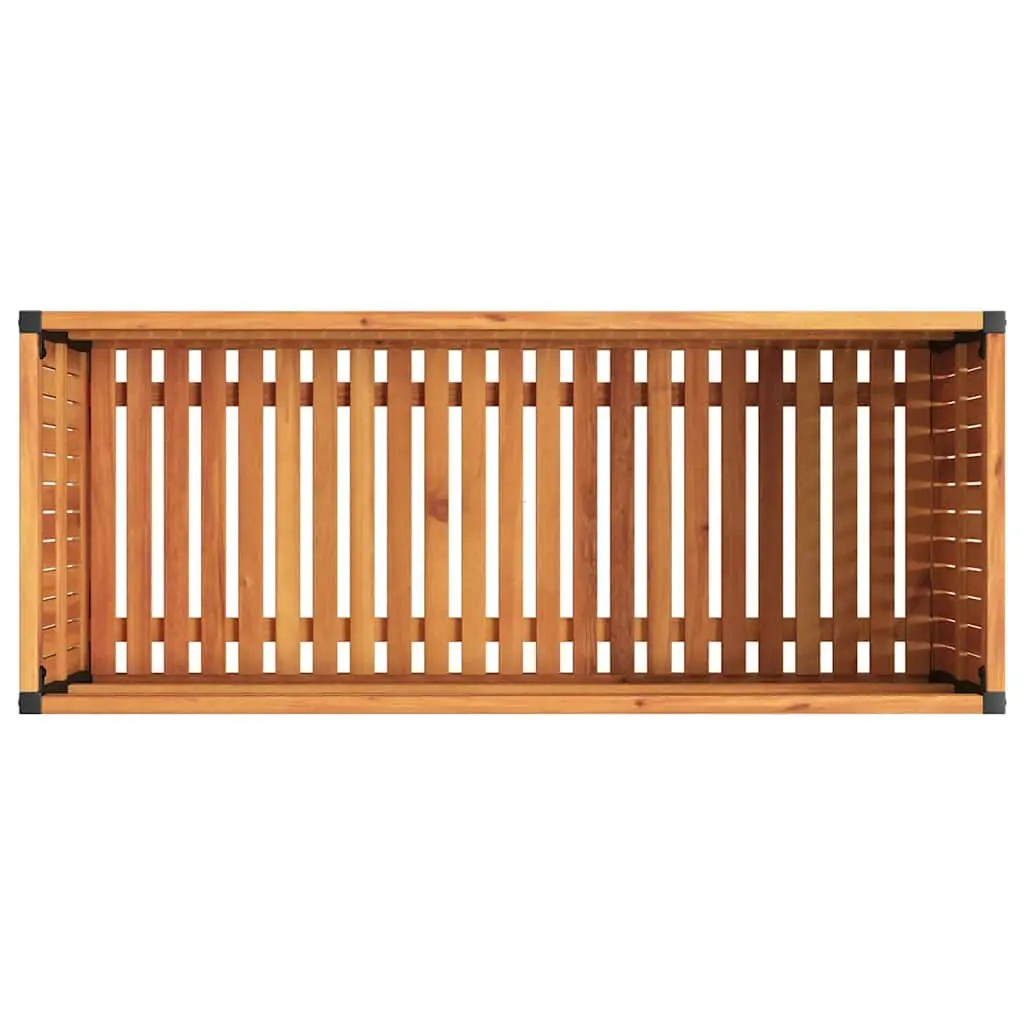 Garden Planter Box Acacia Wood Steel Frame 110x45x44cm Brown Outdoor