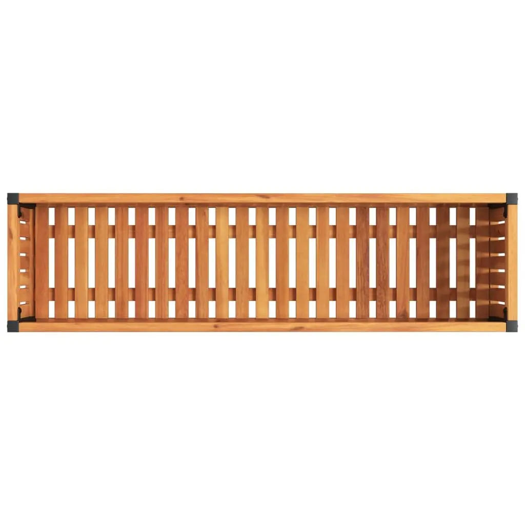 Wooden Raised Bed Planter Box 110cm x 30cm x 27.5cm Brown Outdoor Flower Container