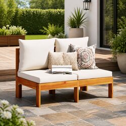 Warm and Inviting 2-Seater Garden Sofa with Cushions
