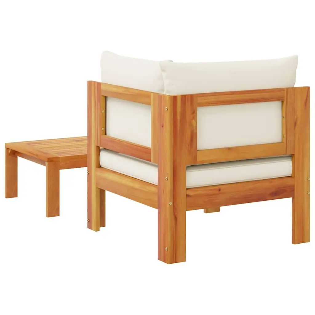 Outdoor Sectional Sofa Set Garden Furniture 2 Piece Brown Wooden Patio Seating
