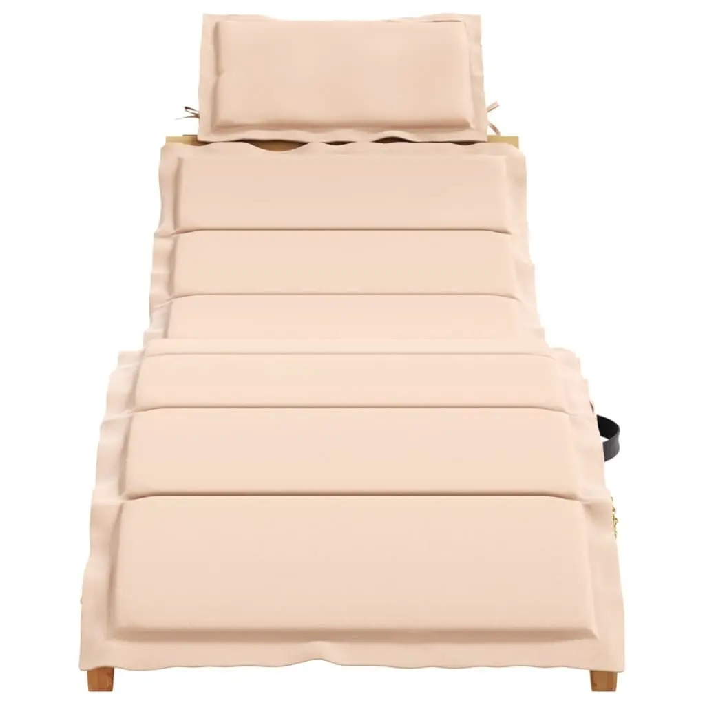 Sun Lounger Outdoor Lounge Chair Garden Patio Poolside Furniture Beige with Cushion