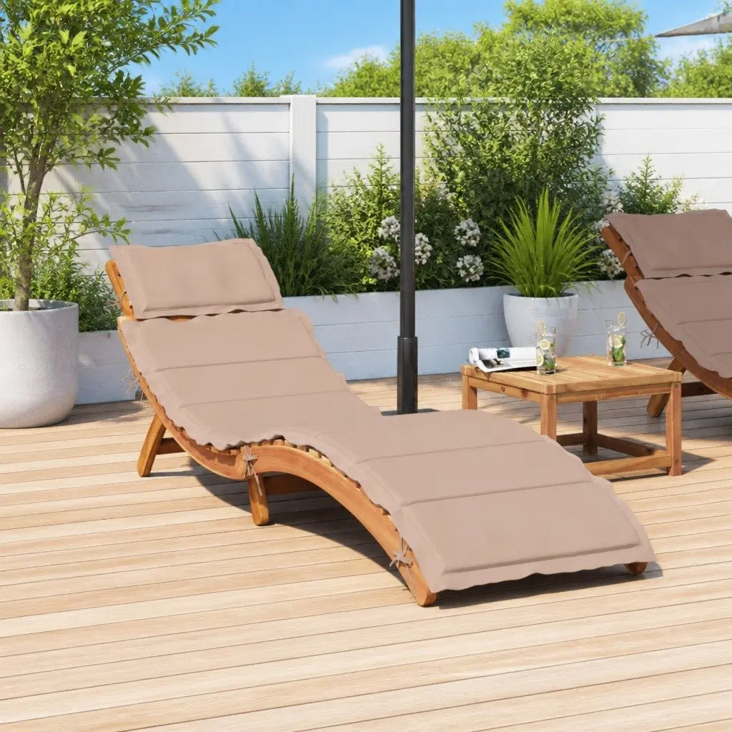Sun Lounger Outdoor Lounge Chair Garden Patio Deck Recliner Taupe