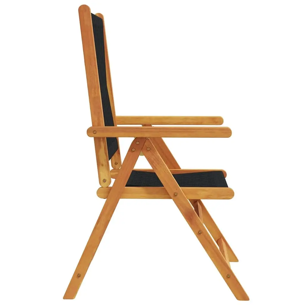 Outdoor Garden Chairs Reclining Foldable 2 Pieces Black