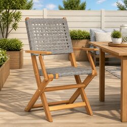 Comfortable Foldable Garden Chairs - 2 pcs Grey